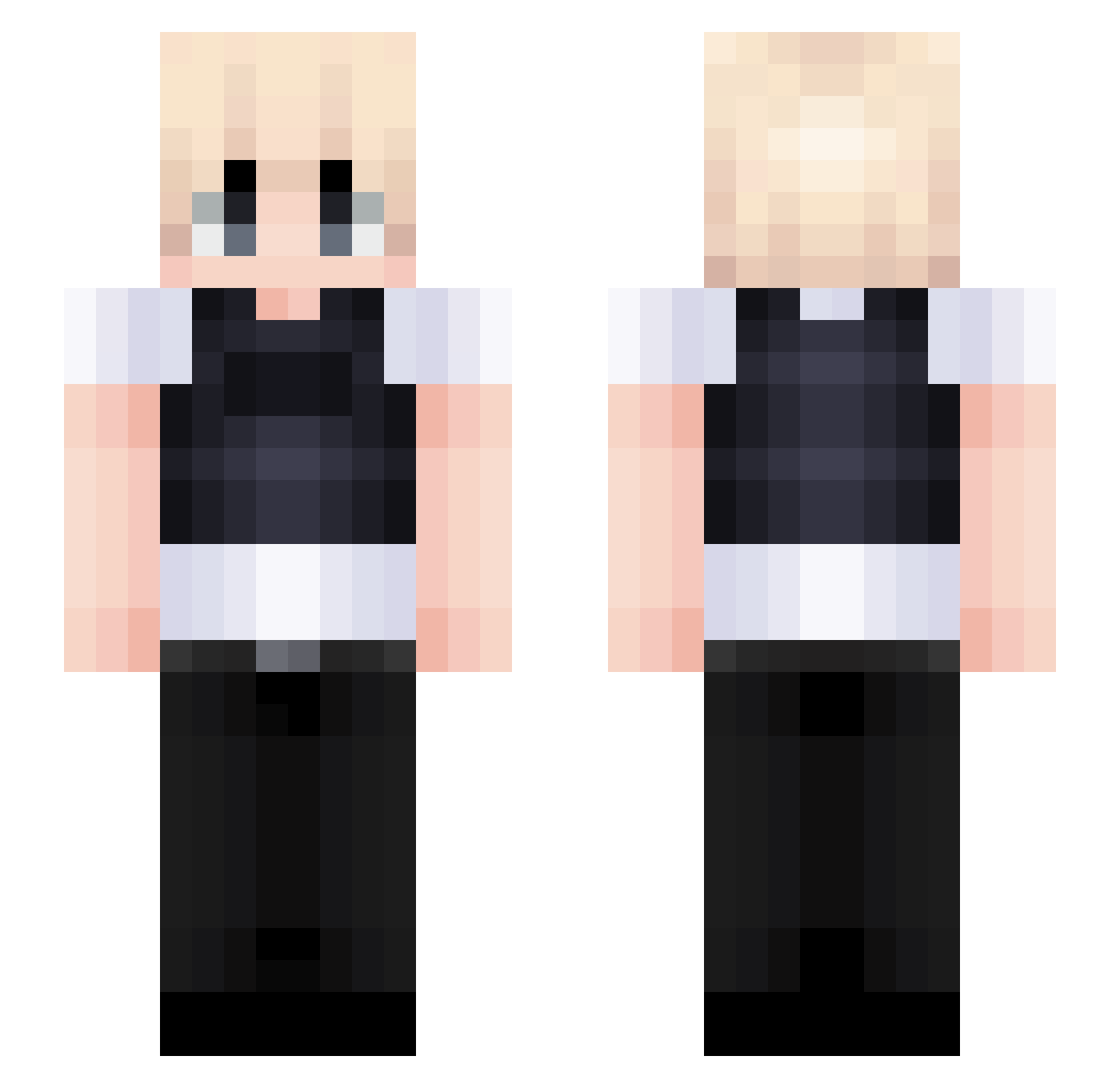 ppboltergeist Minecraft skin, front and back view