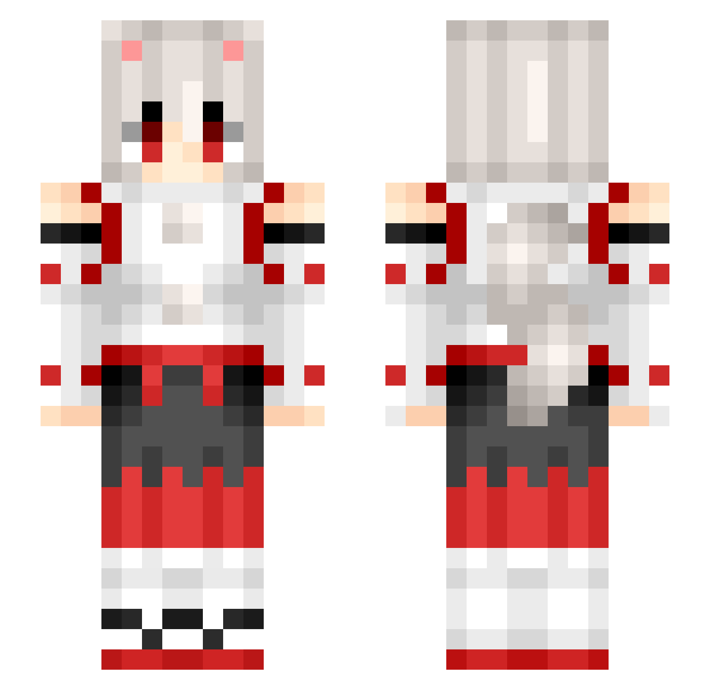 ThingKingTM Minecraft skin, front and back view