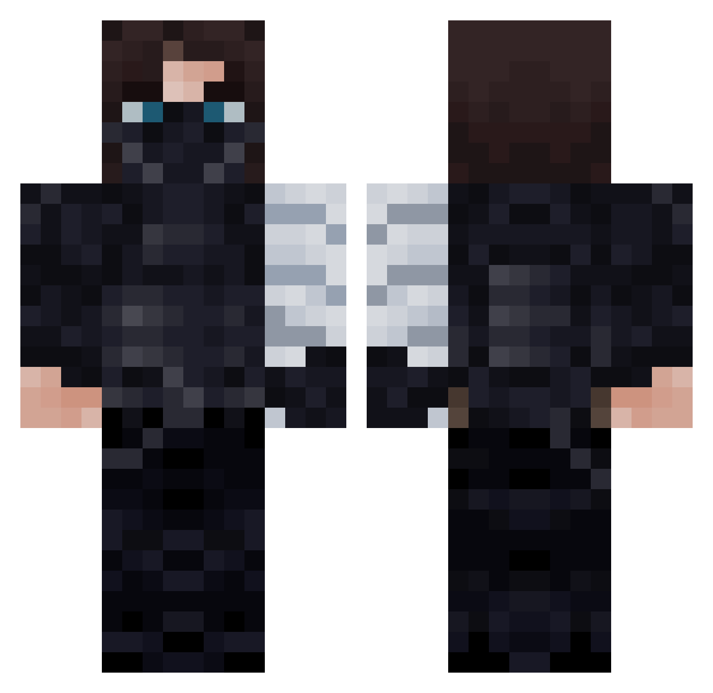 TheMasterChiefWB Minecraft skin, front and back view