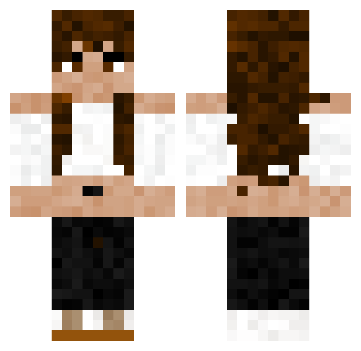 da1eah Minecraft skin, front and back view