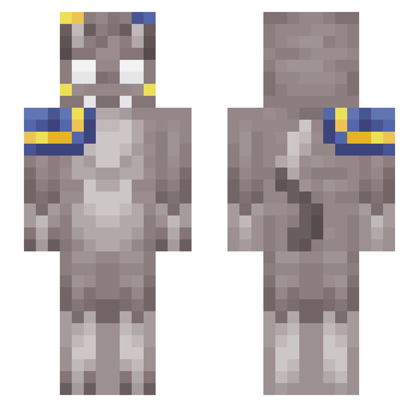 Bongul Minecraft skin, front and back view