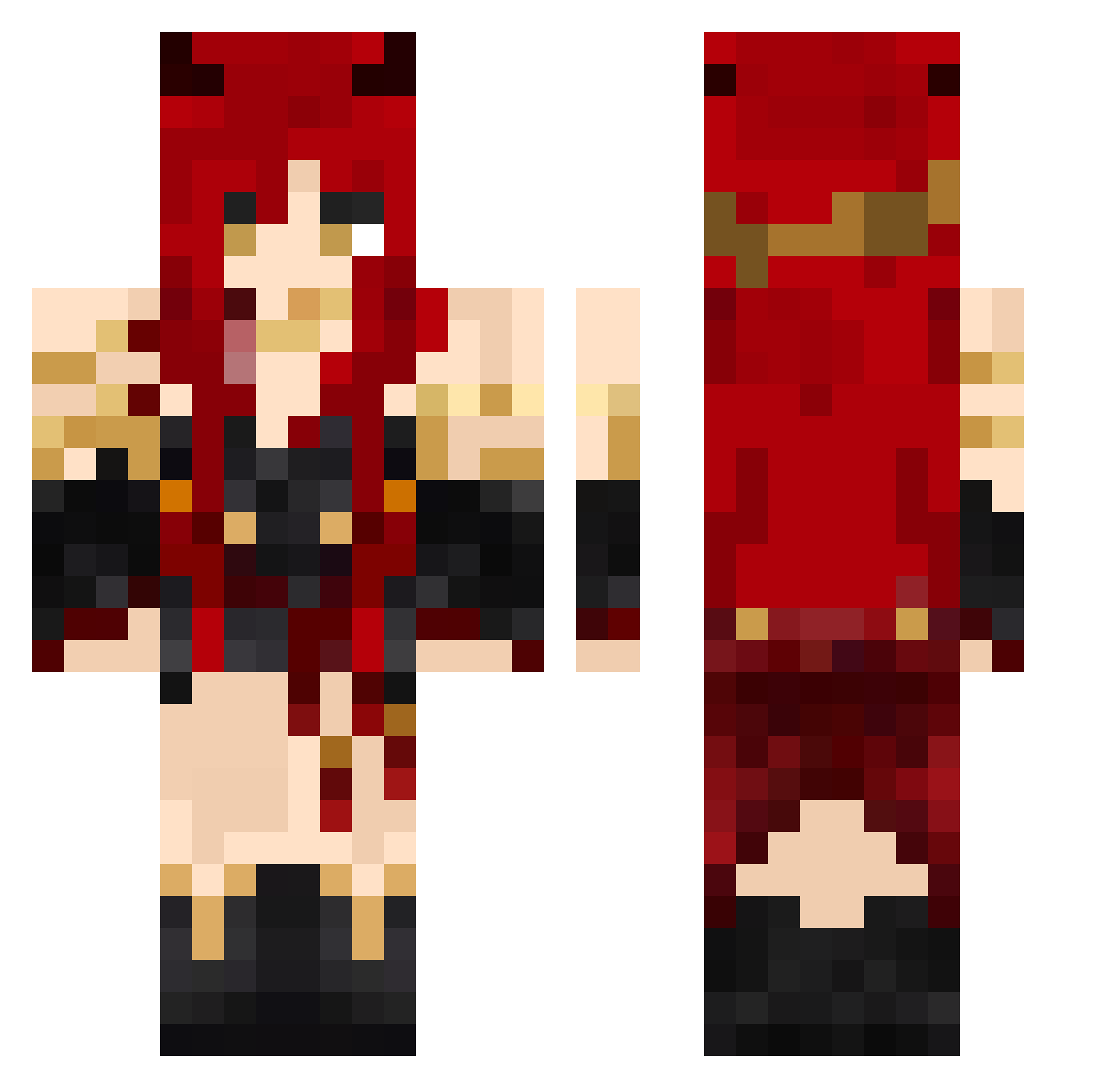Khaslana3 Minecraft skin, front and back view