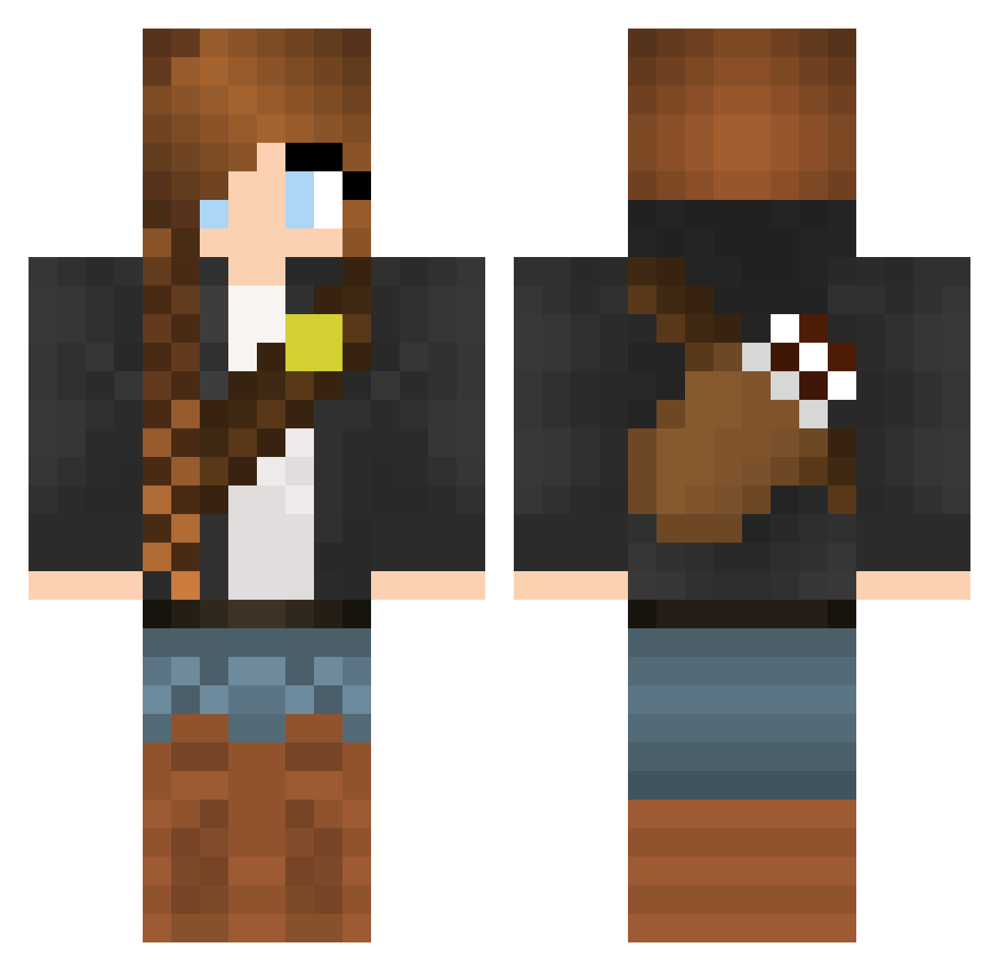 elfie Minecraft skin, front and back view