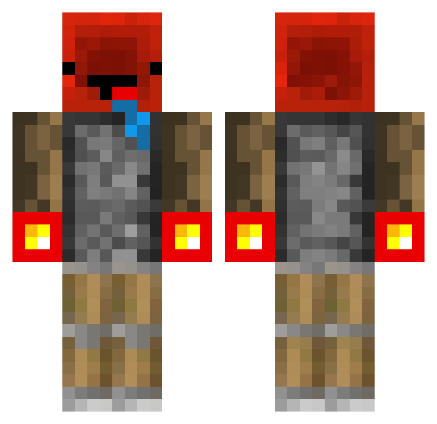 VerdoBish Minecraft skin, front and back view