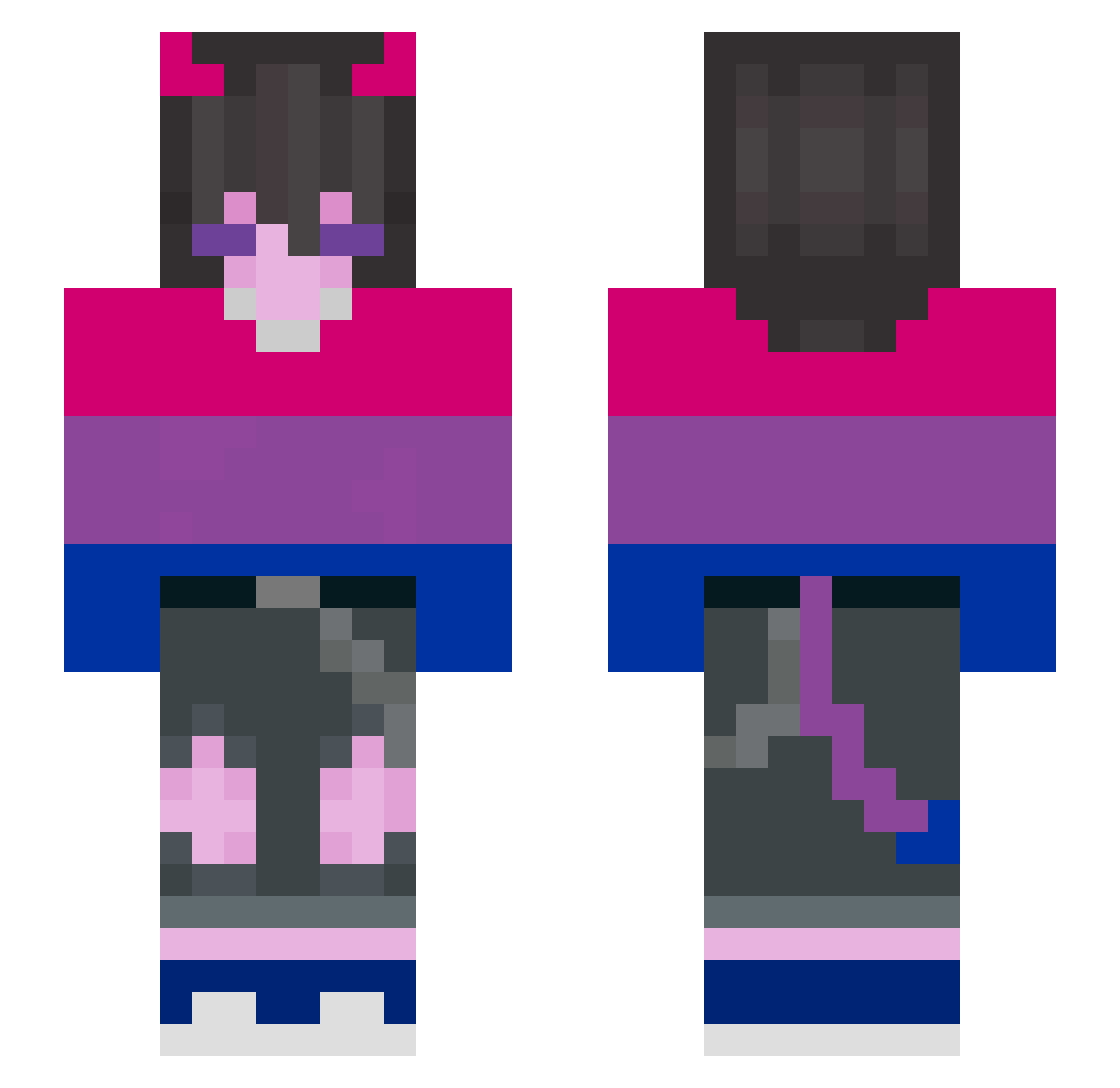 yRaspyKamado Minecraft skin, front and back view