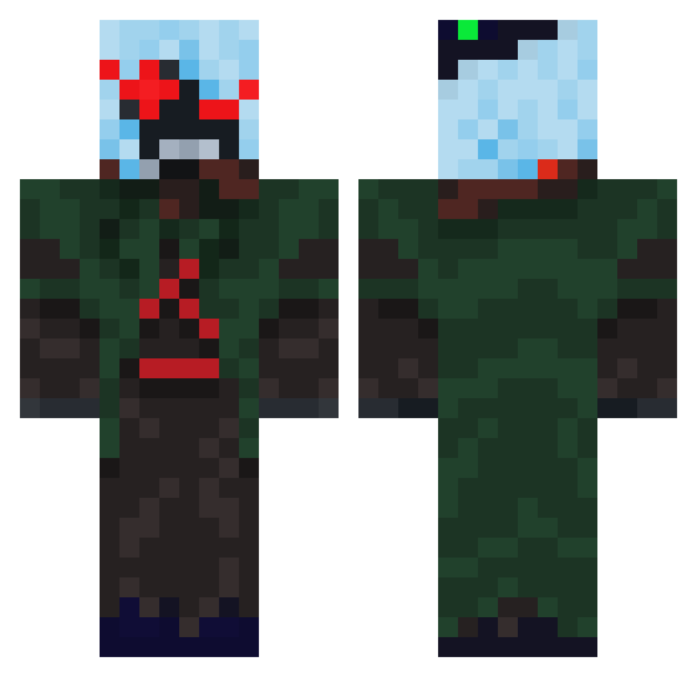 Eontiger Minecraft skin, front and back view