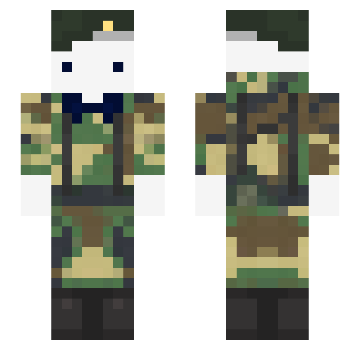 Tisachki Minecraft skin, front and back view