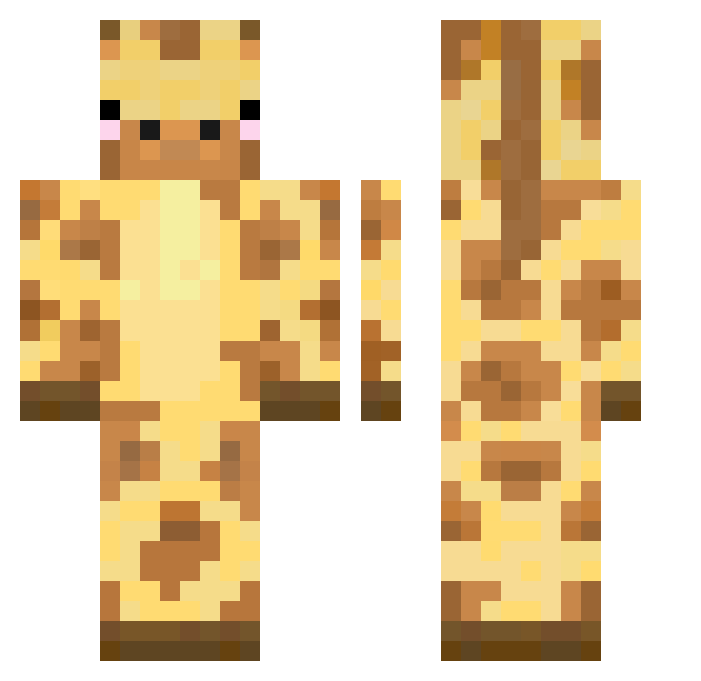 Giraffl Minecraft skin, front and back view
