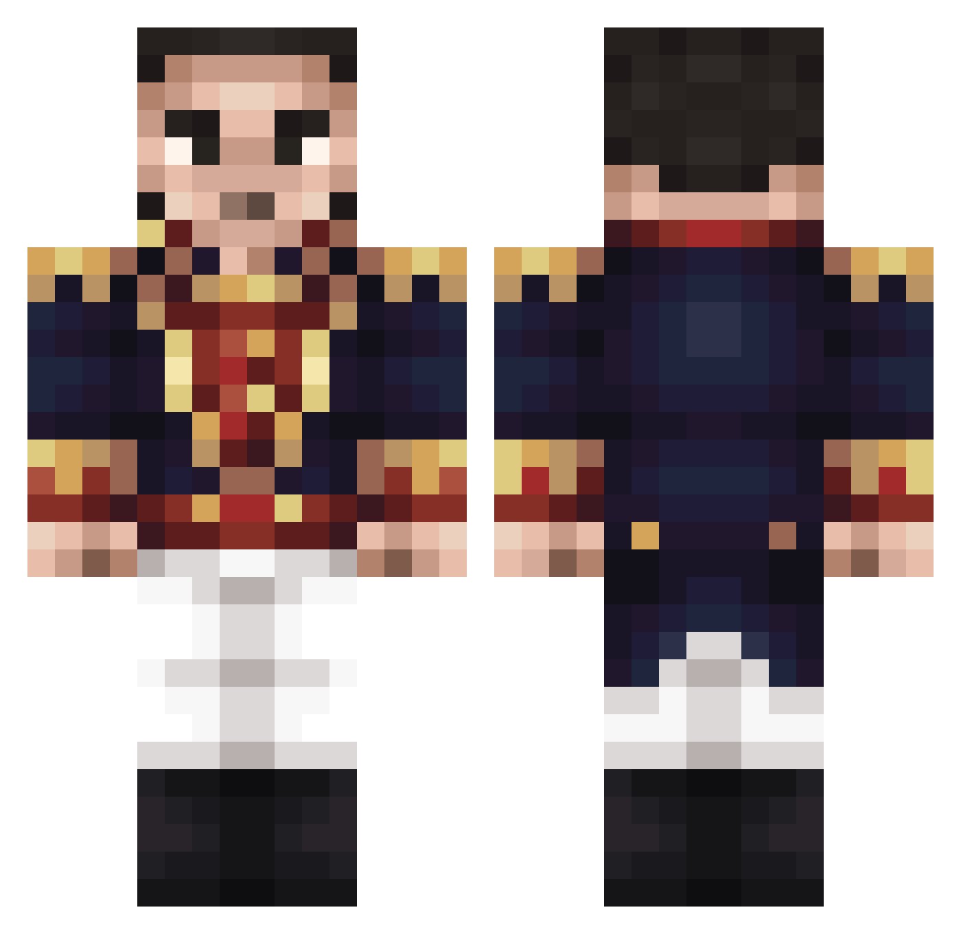 Toastnlock2 Minecraft skin, front and back view