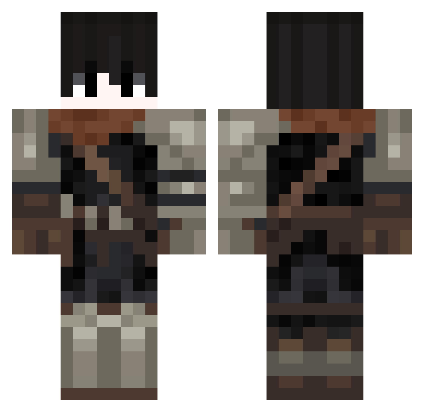 Zbojnic Minecraft skin, front and back view