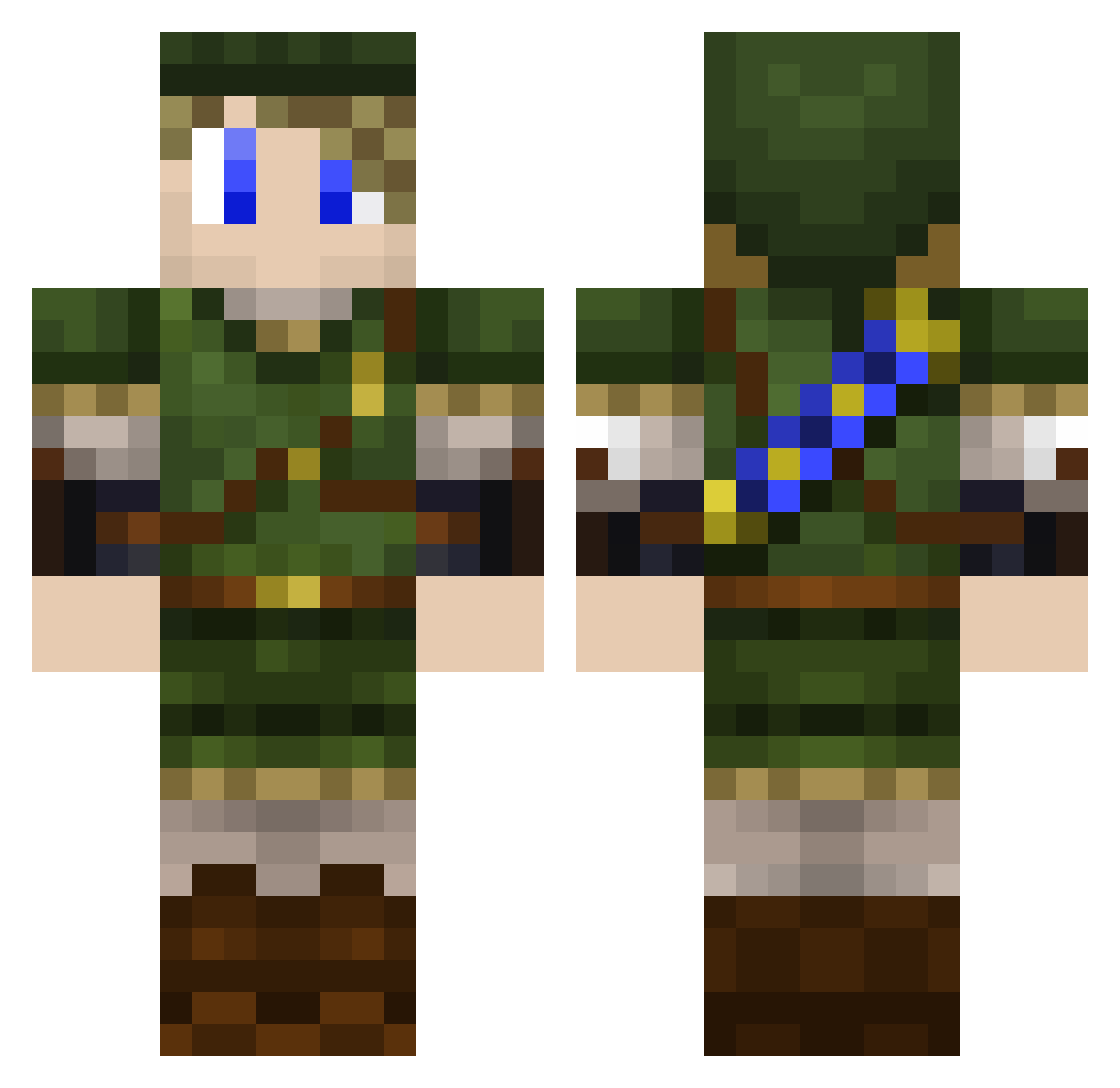 TehLox Minecraft skin, front and back view