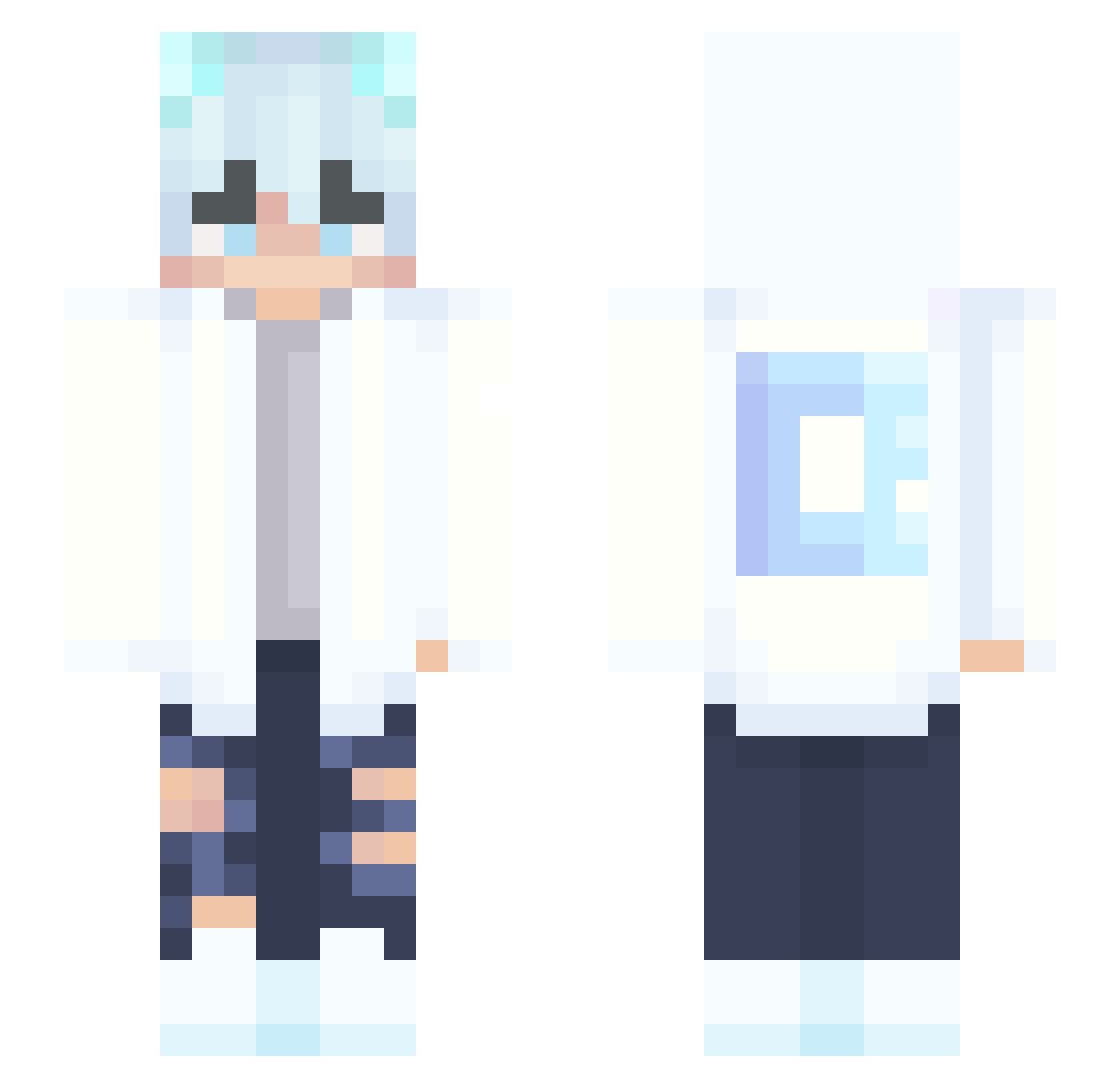 BST_INCOGNITO Minecraft skin, front and back view