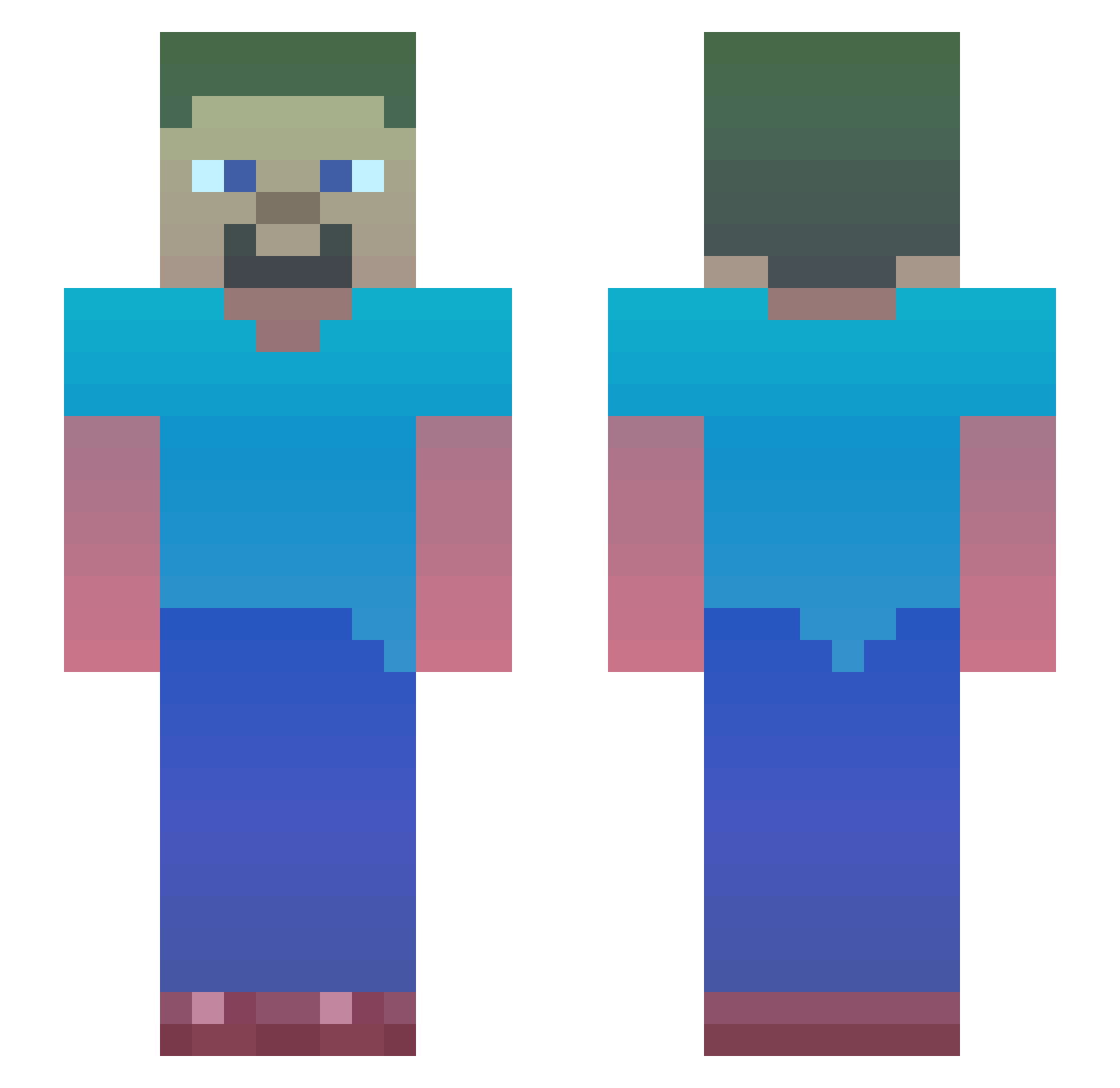 LightGorilla420 Minecraft skin, front and back view