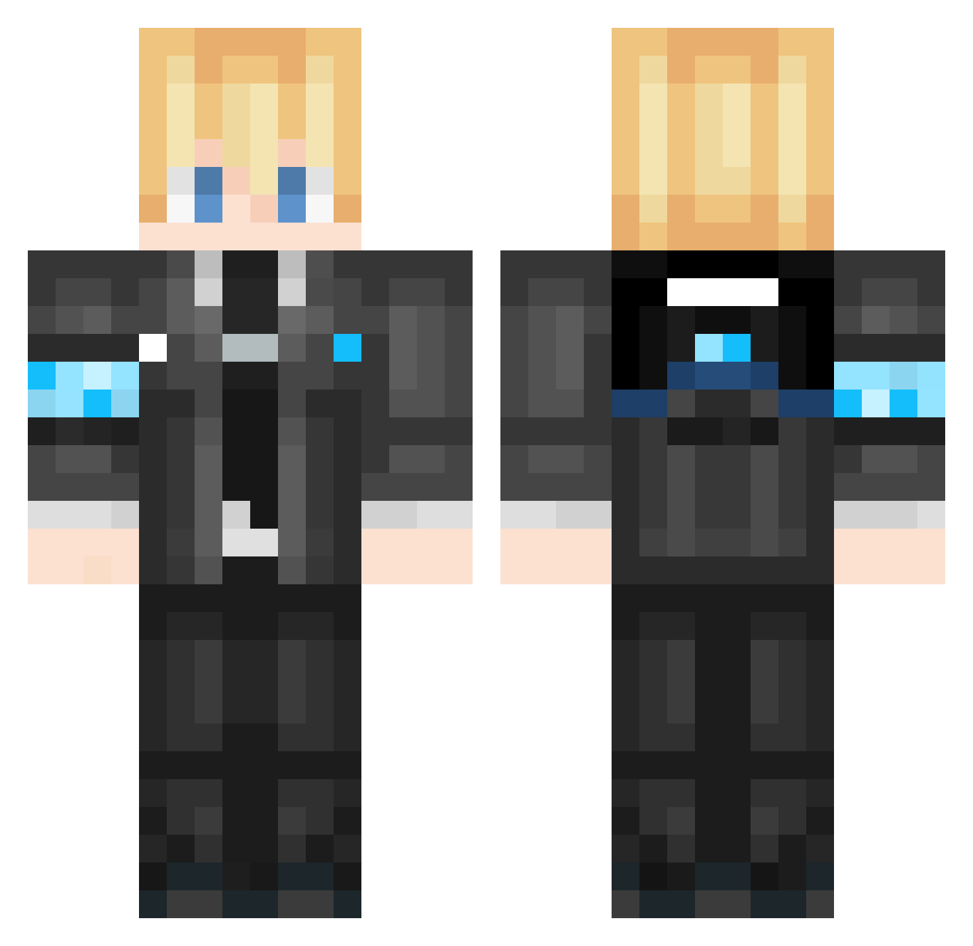 Puppynether Minecraft skin, front and back view