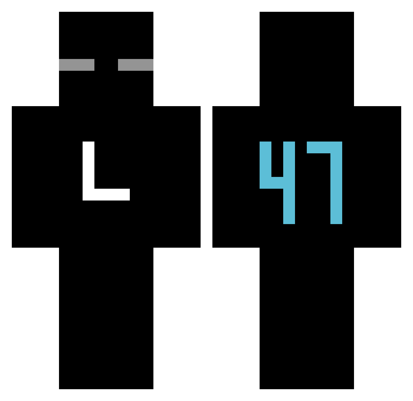 sh1ftu Minecraft skin, front and back view