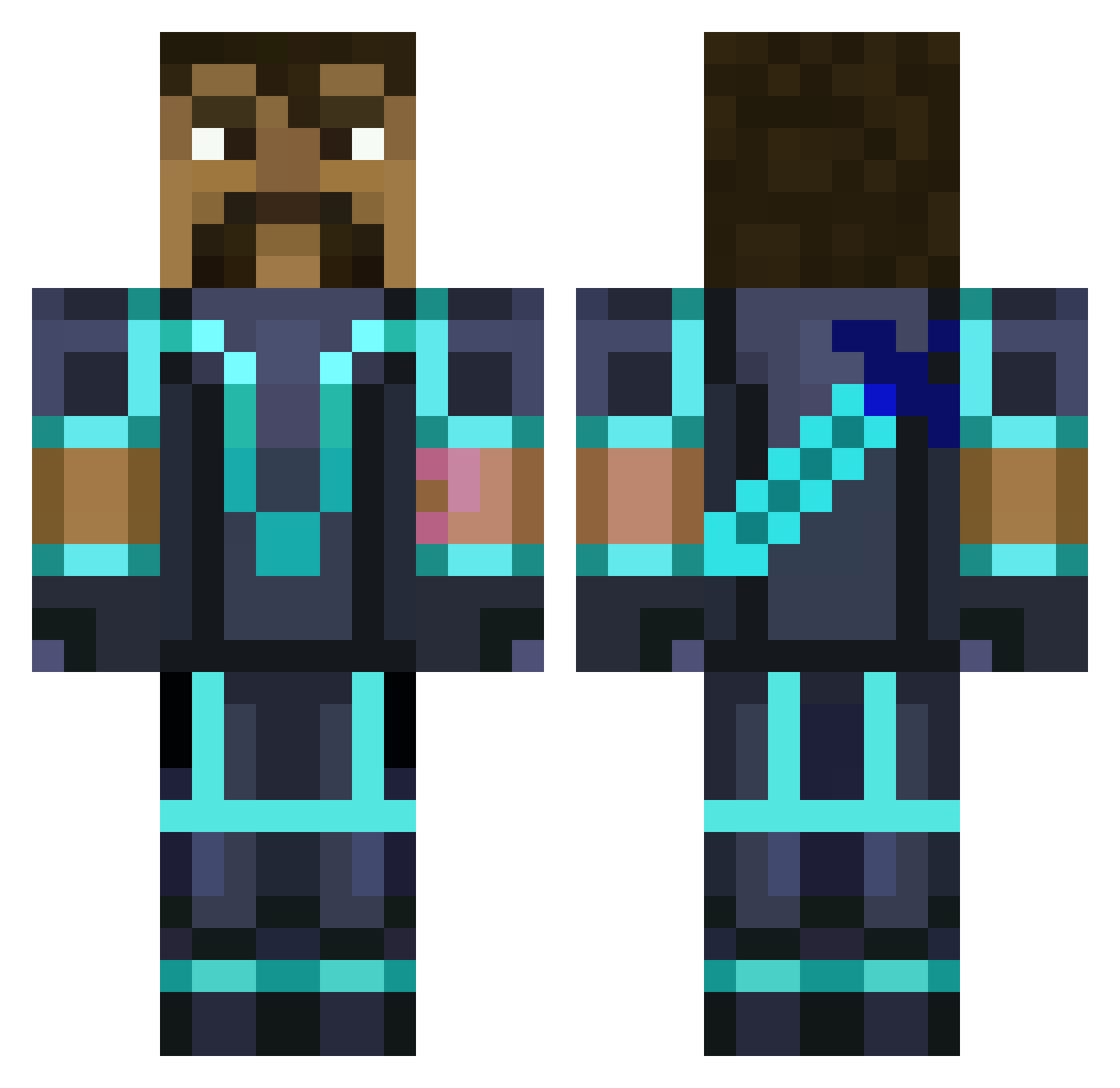 zxBAMSEzx Minecraft skin, front and back view