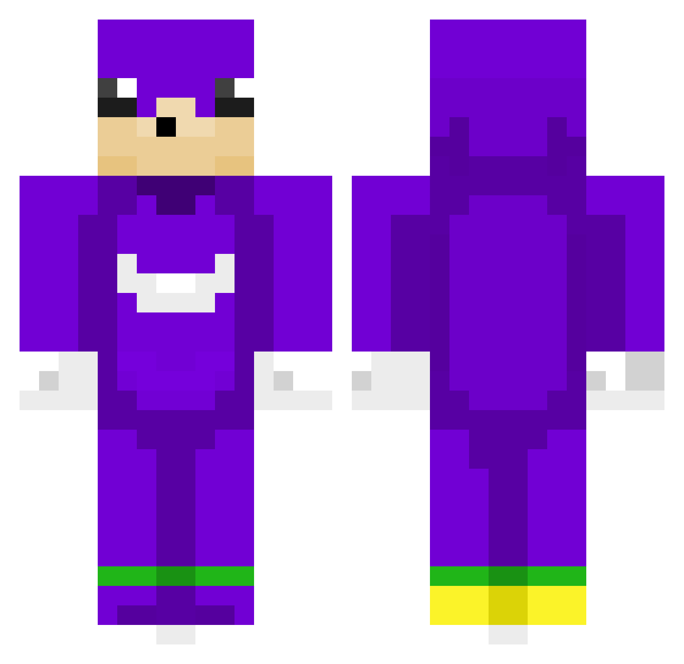 ECSTA8Y Minecraft skin, front and back view