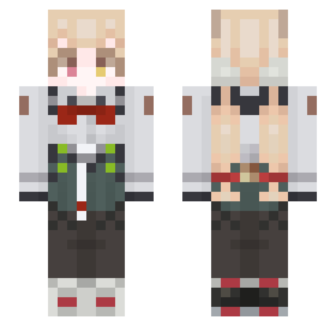 AmeyoKomori Minecraft skin, front and back view