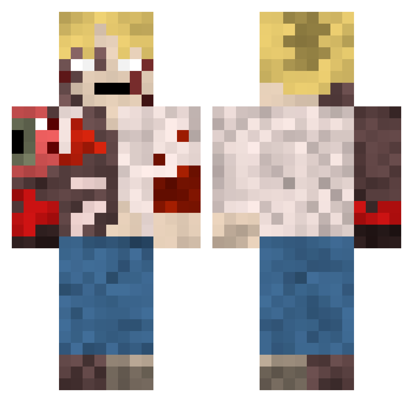 Tande89 Minecraft skin, front and back view