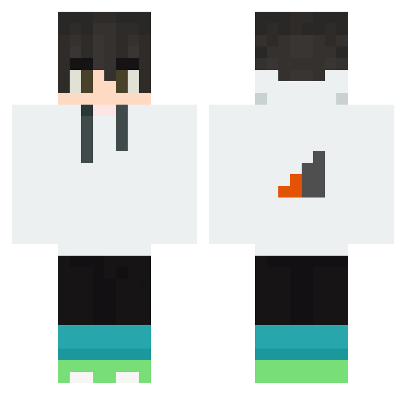 upsilonic Minecraft skin, front and back view