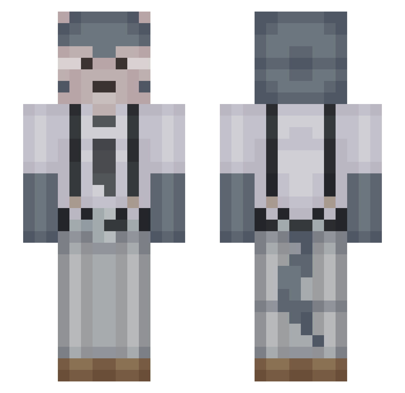 UnacceptableGoat Minecraft skin, front and back view