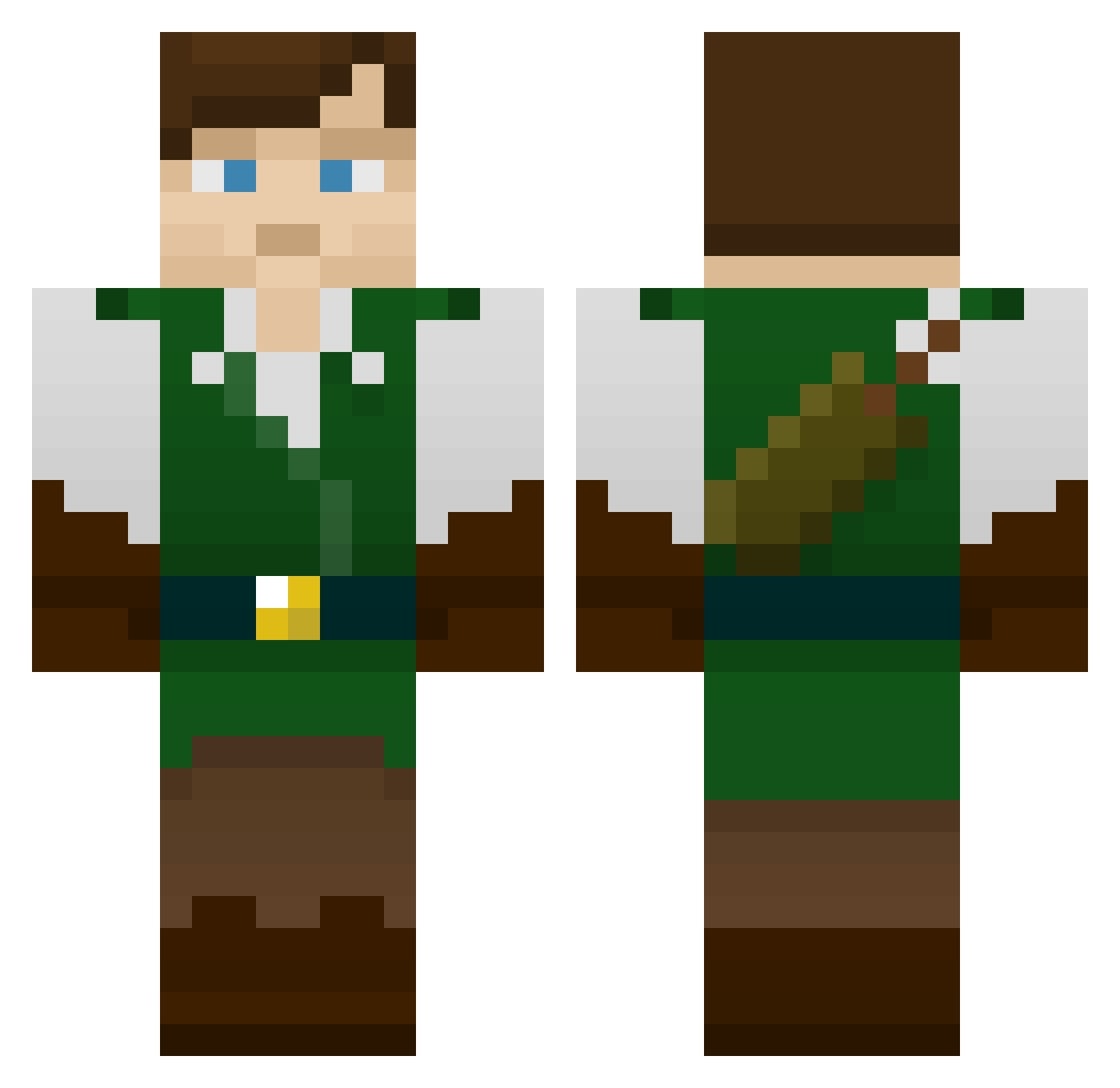 Wellosphere Minecraft skin, front and back view