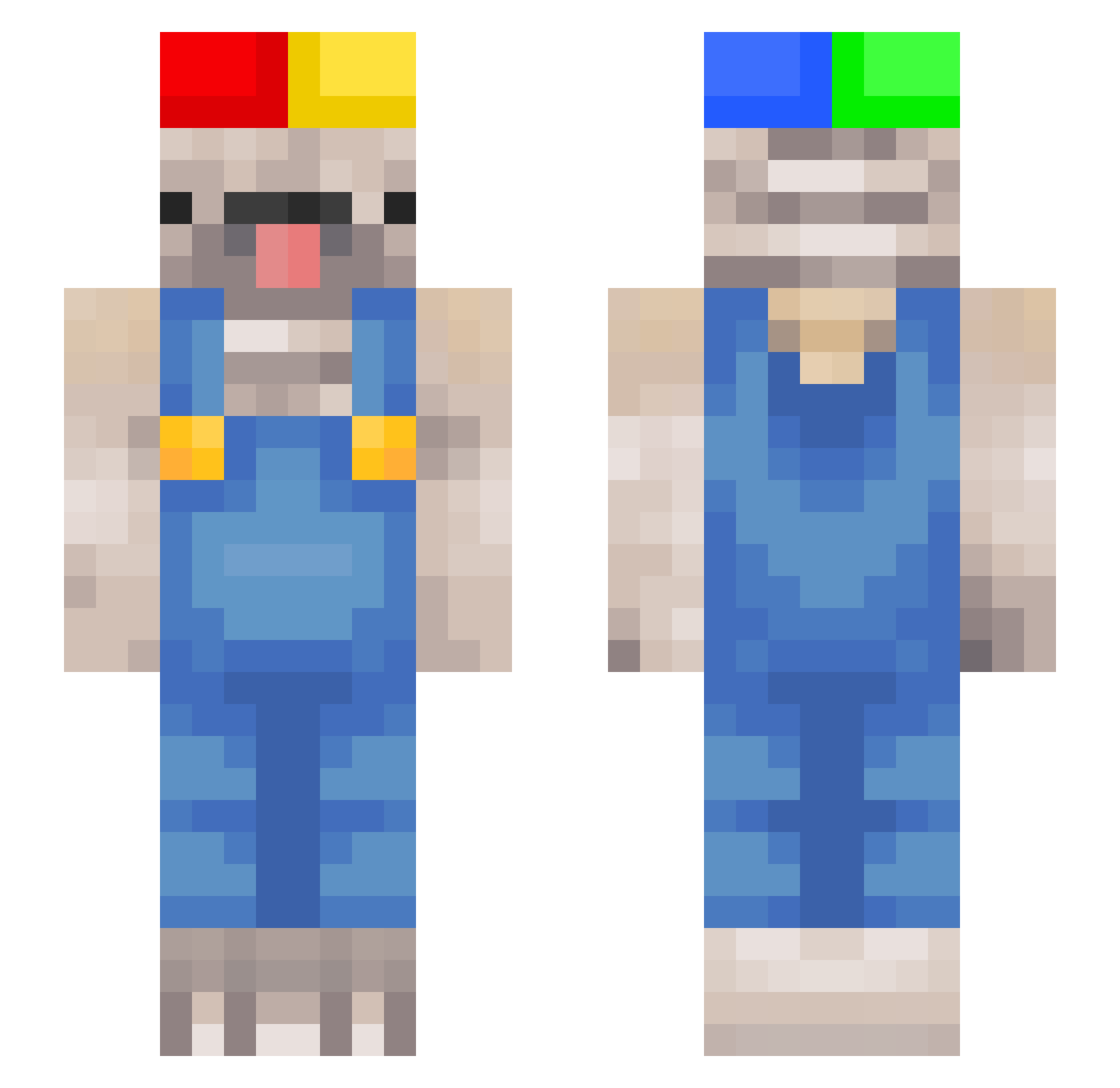 I1tsAlex Minecraft skin, front and back view