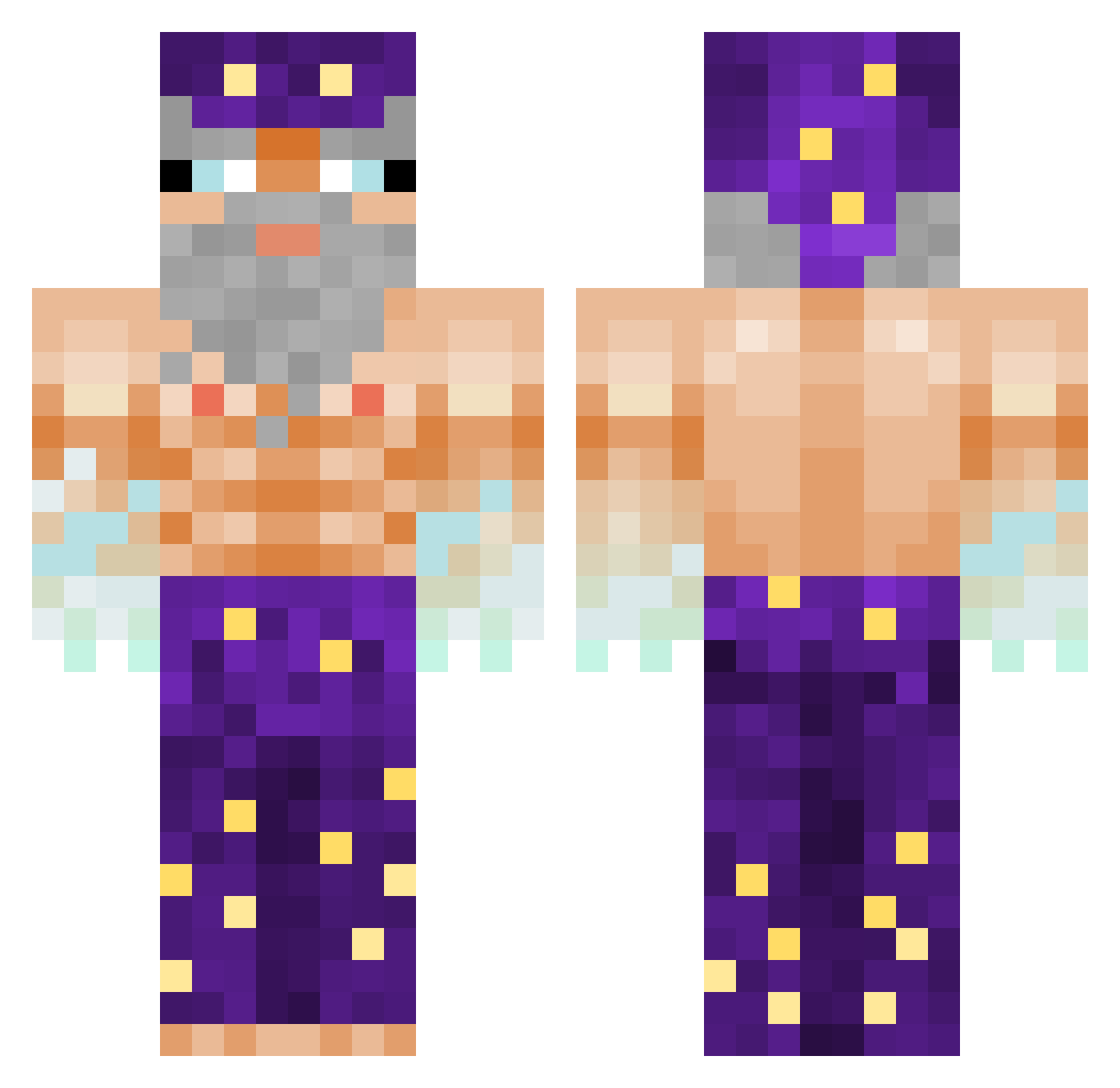 TLN Minecraft skin, front and back view