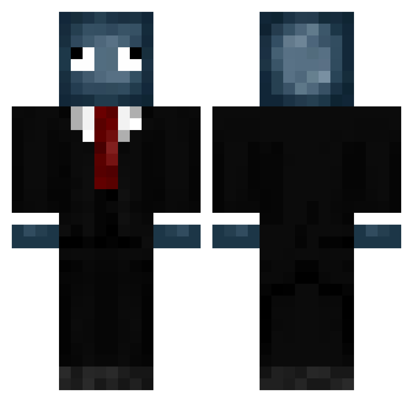 Zenwar Minecraft skin, front and back view