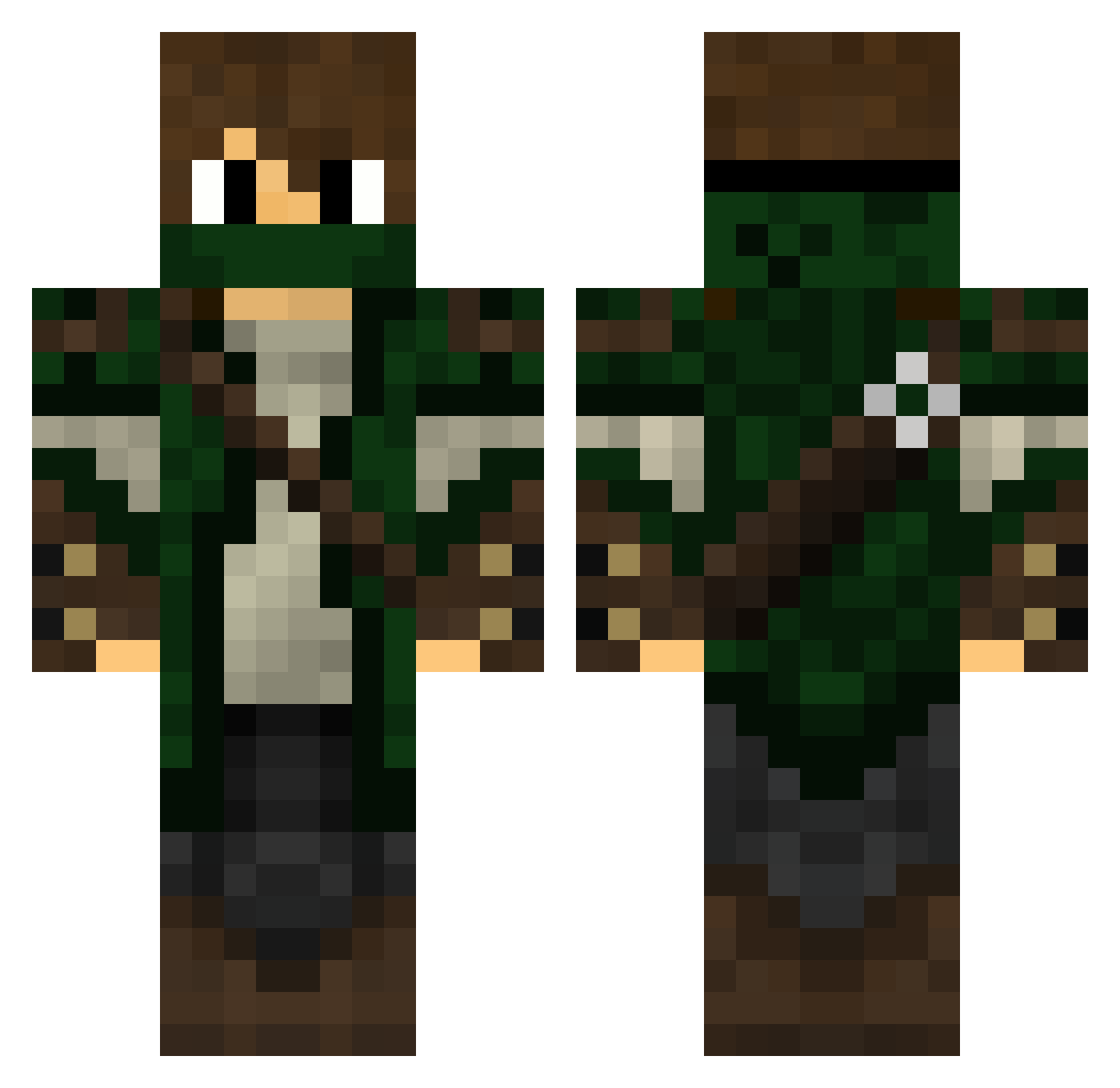 vepster09 Minecraft skin, front and back view