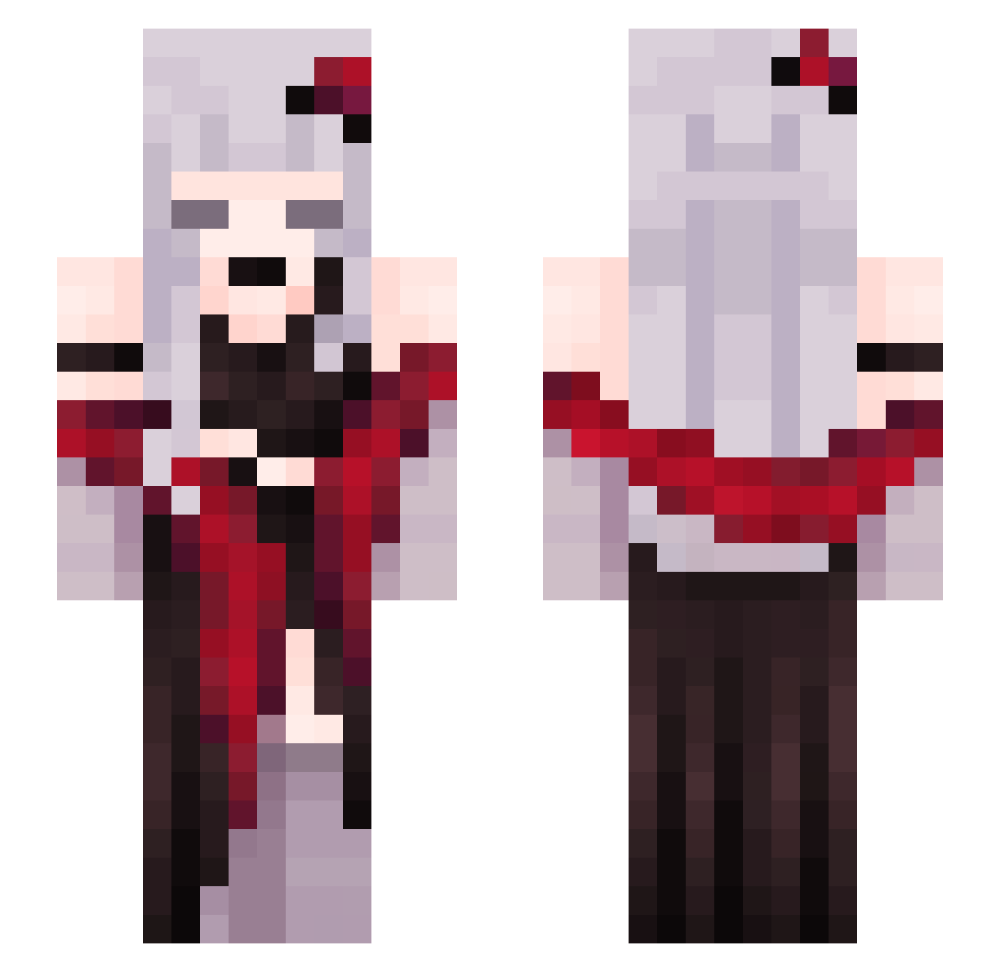 Gratuitously Minecraft skin, front and back view