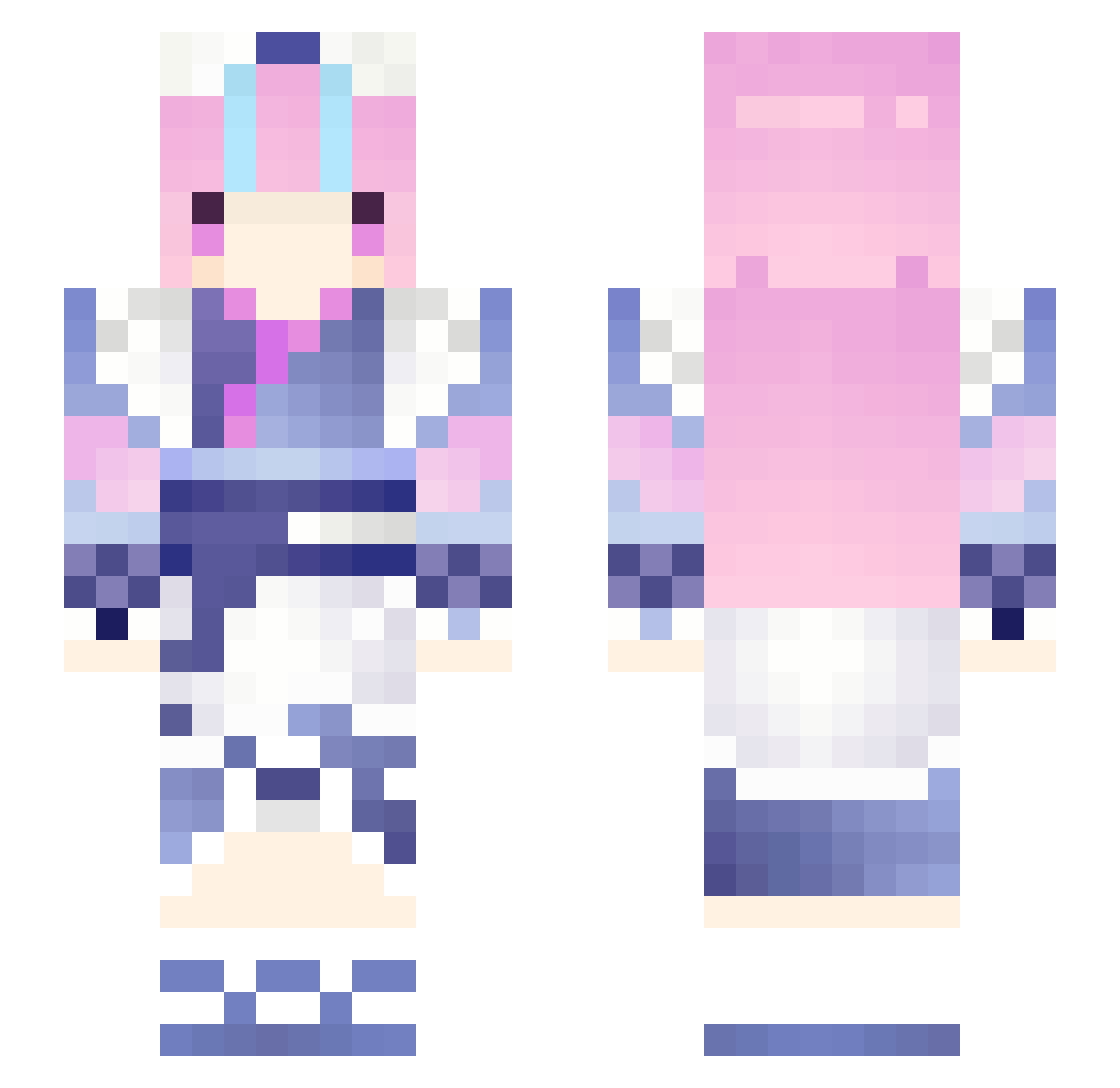 Mio_meow Minecraft skin, front and back view