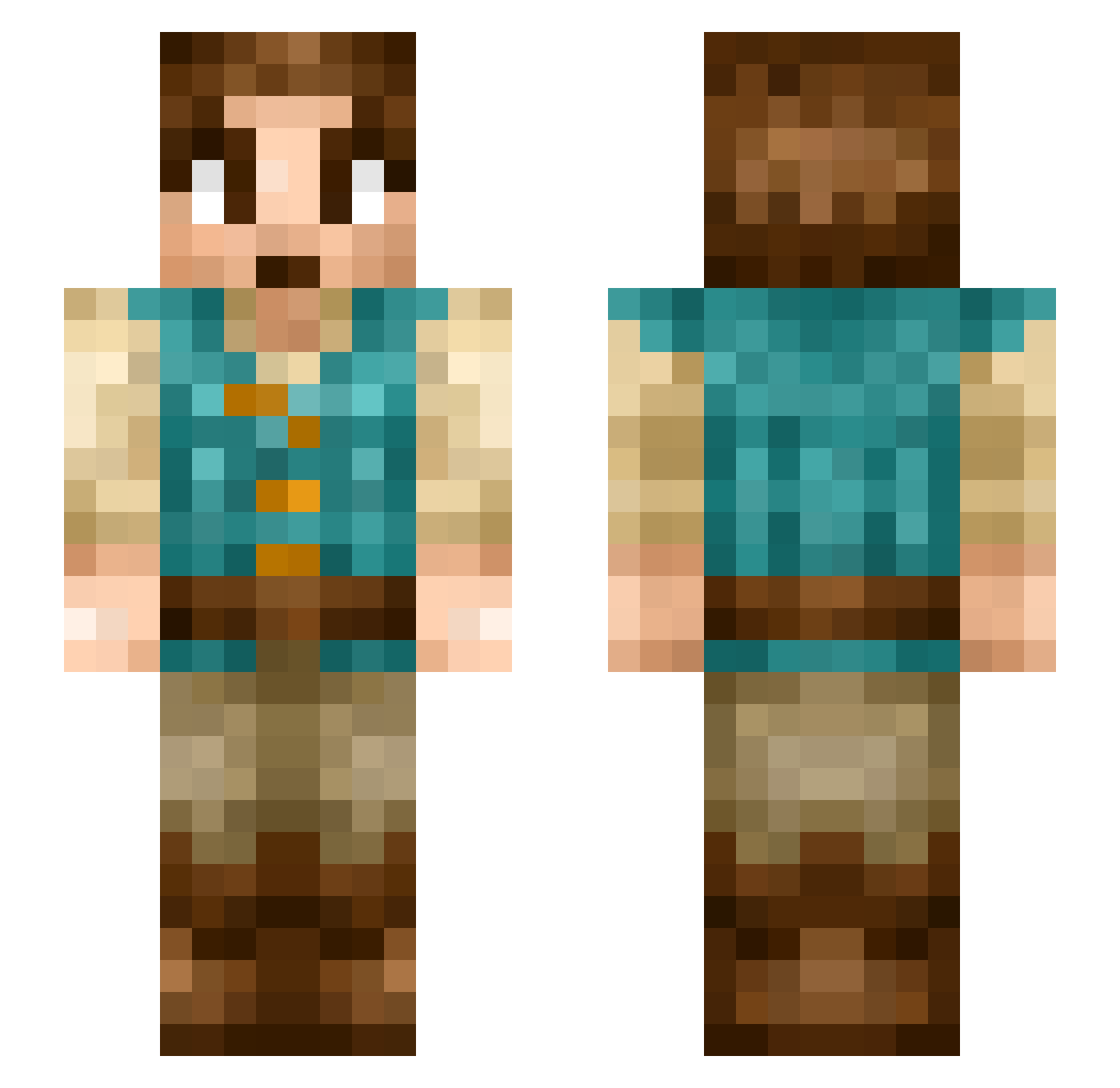 Sabriern Minecraft skin, front and back view