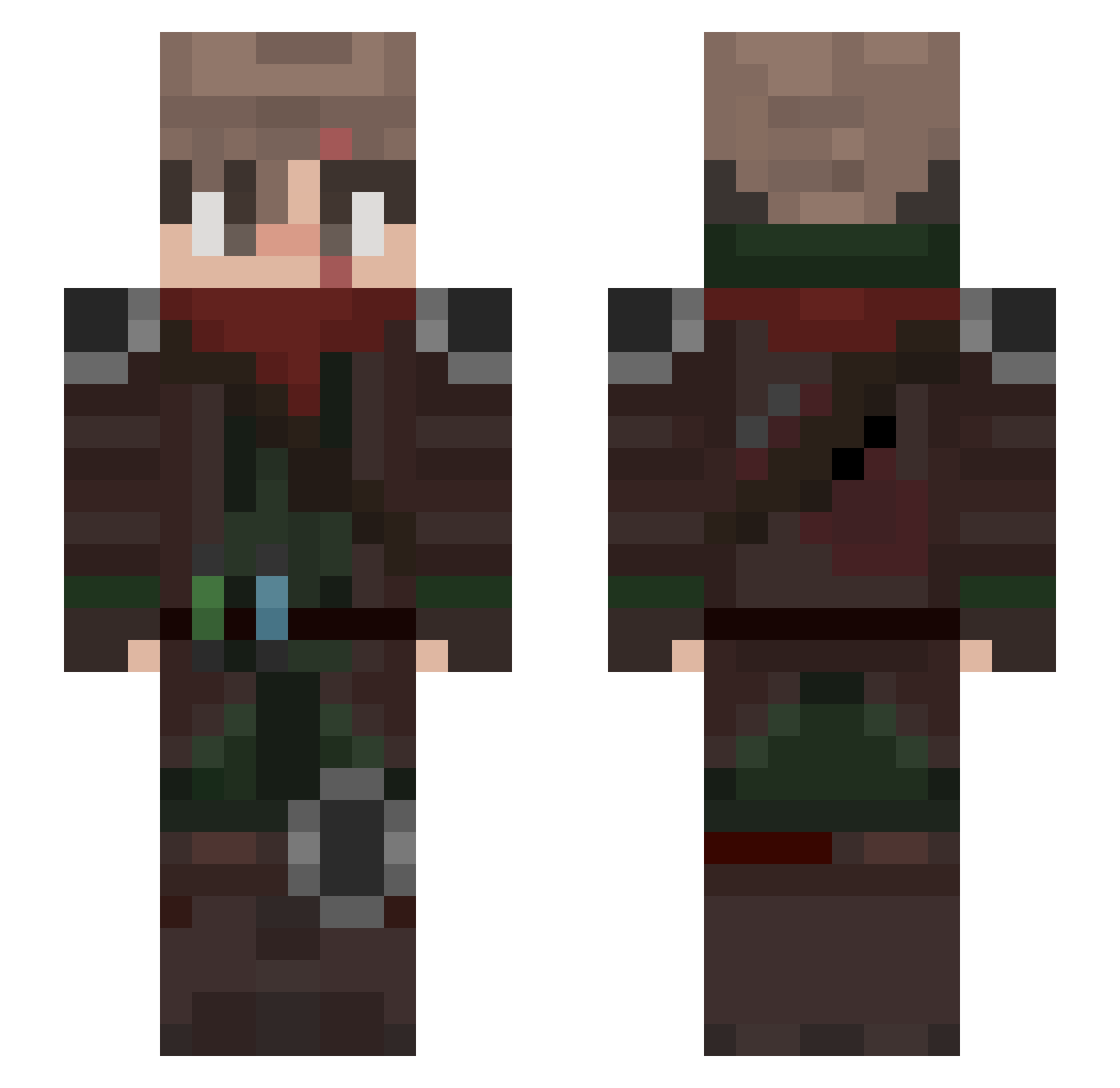 ThommyGun46 Minecraft skin, front and back view
