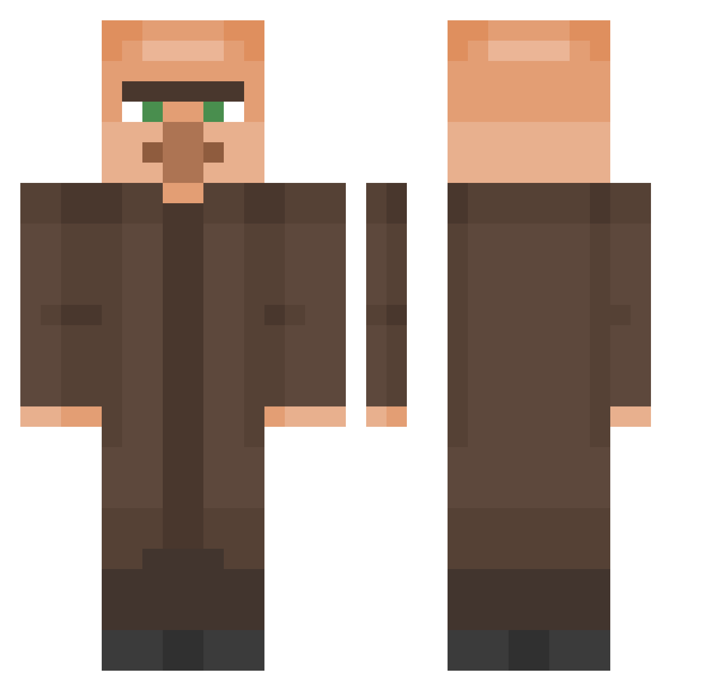 TornadoCreme Minecraft skin, front and back view
