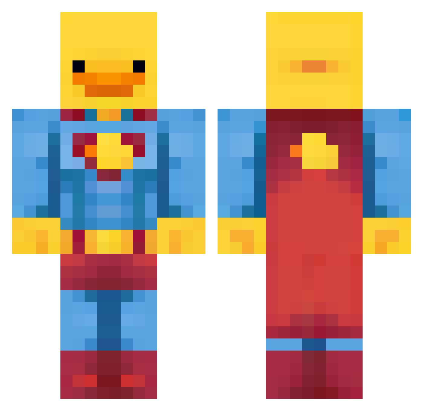 FrostyVipex Minecraft skin, front and back view