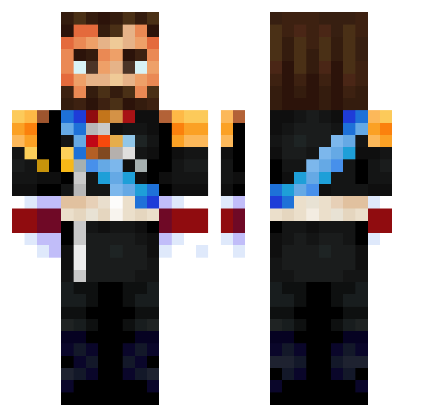 LukaszWaffleHead Minecraft skin, front and back view