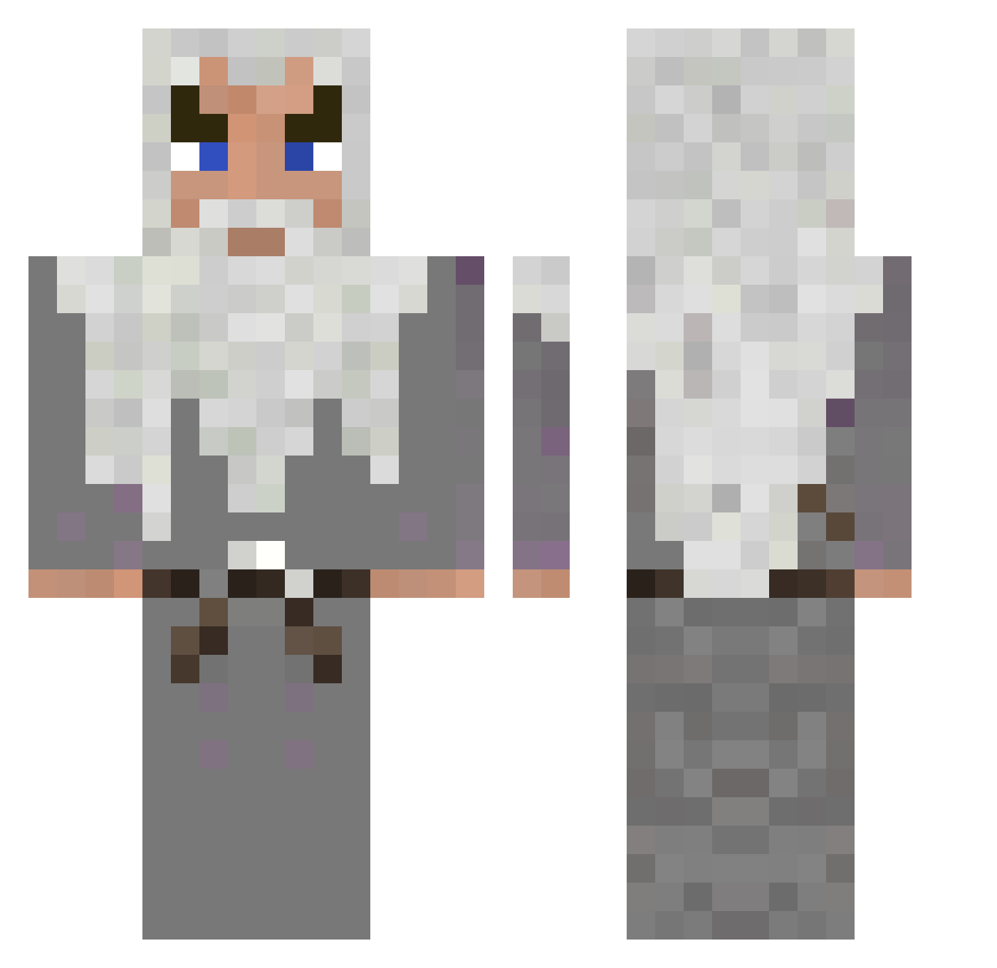 Johnnybhoff Minecraft skin, front and back view