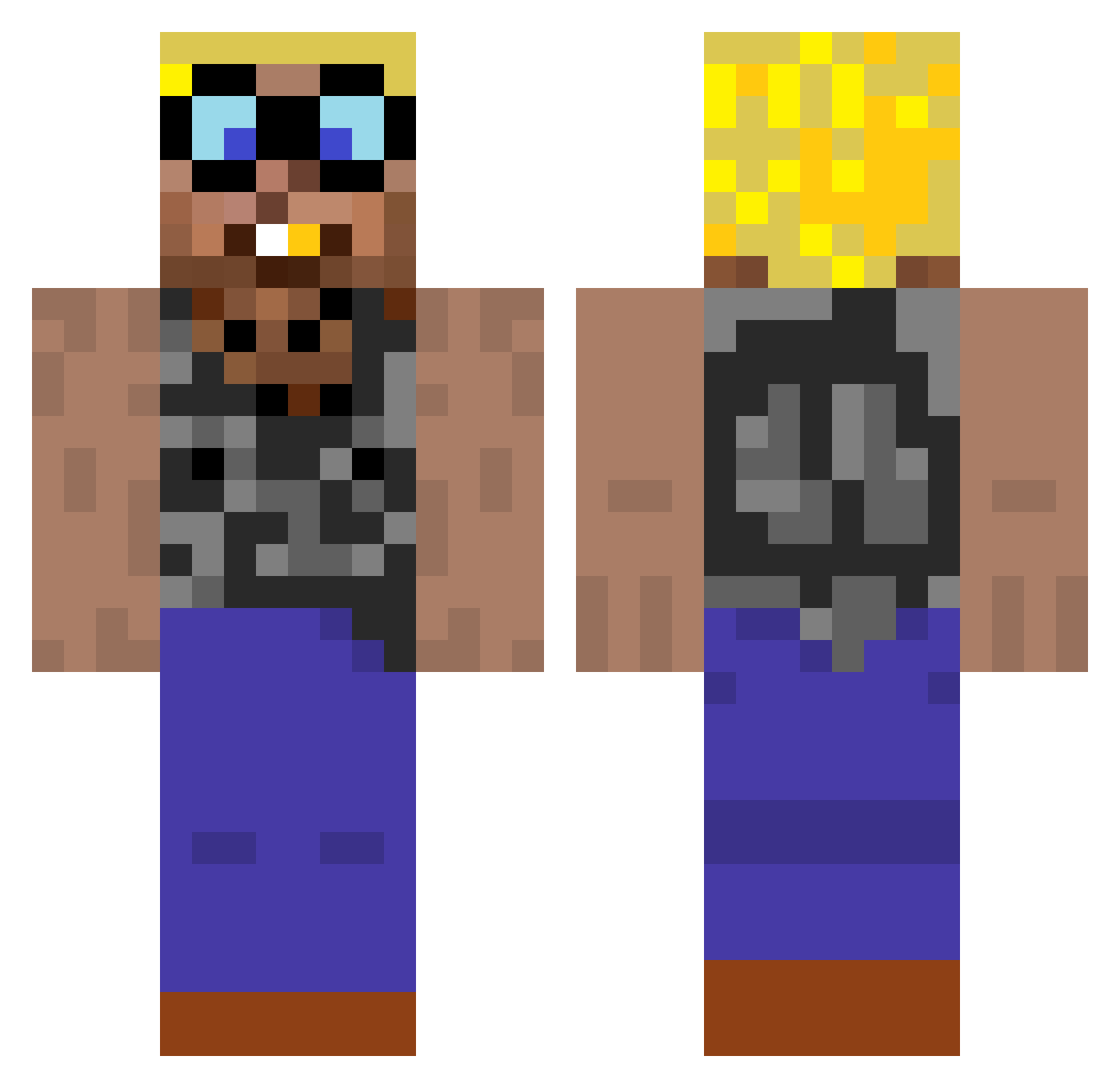ChapDieEten Minecraft skin, front and back view