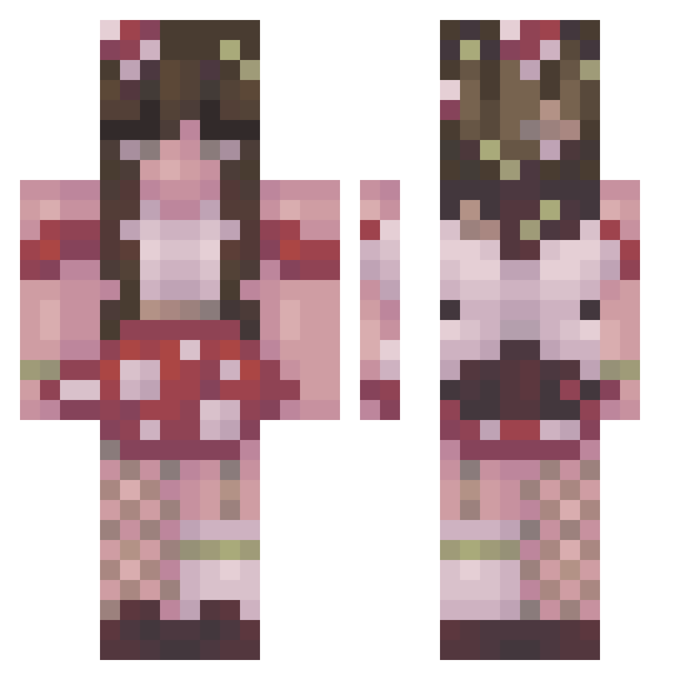 Alice_AixEn Minecraft skin, front and back view