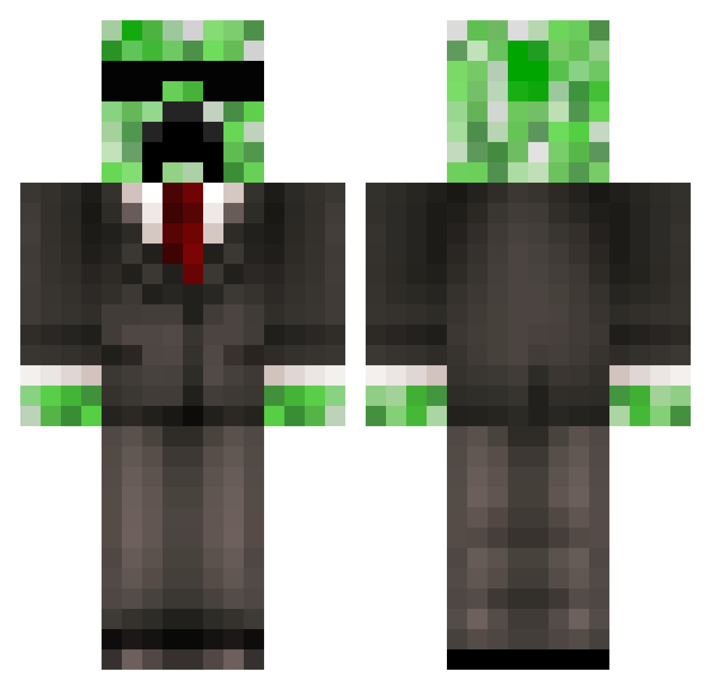 Projector Minecraft skin, front and back view