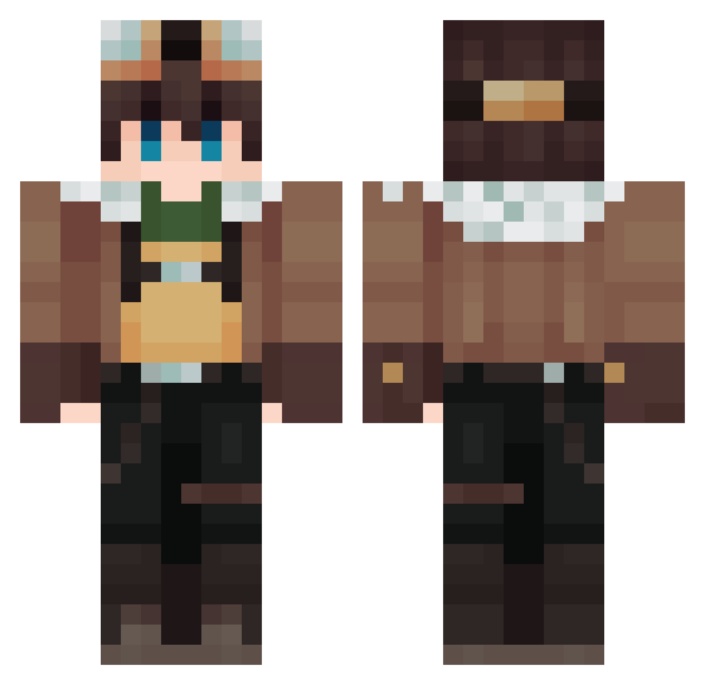 Narvien Minecraft skin, front and back view