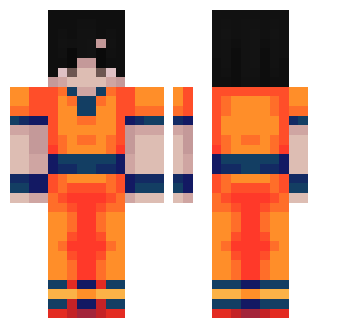 Jacegameplay Minecraft skin, front and back view