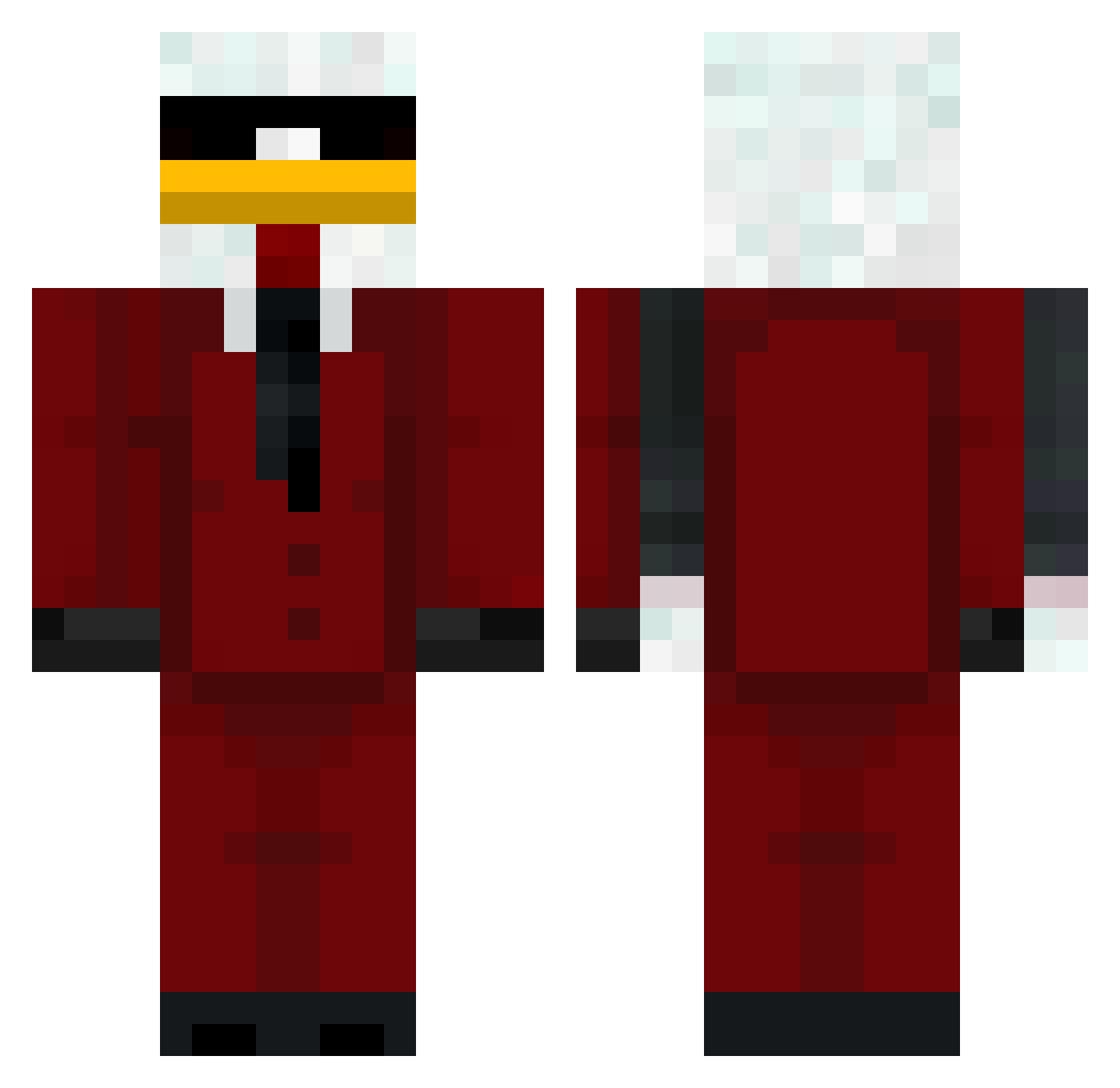 Hoverboardxd Minecraft skin, front and back view