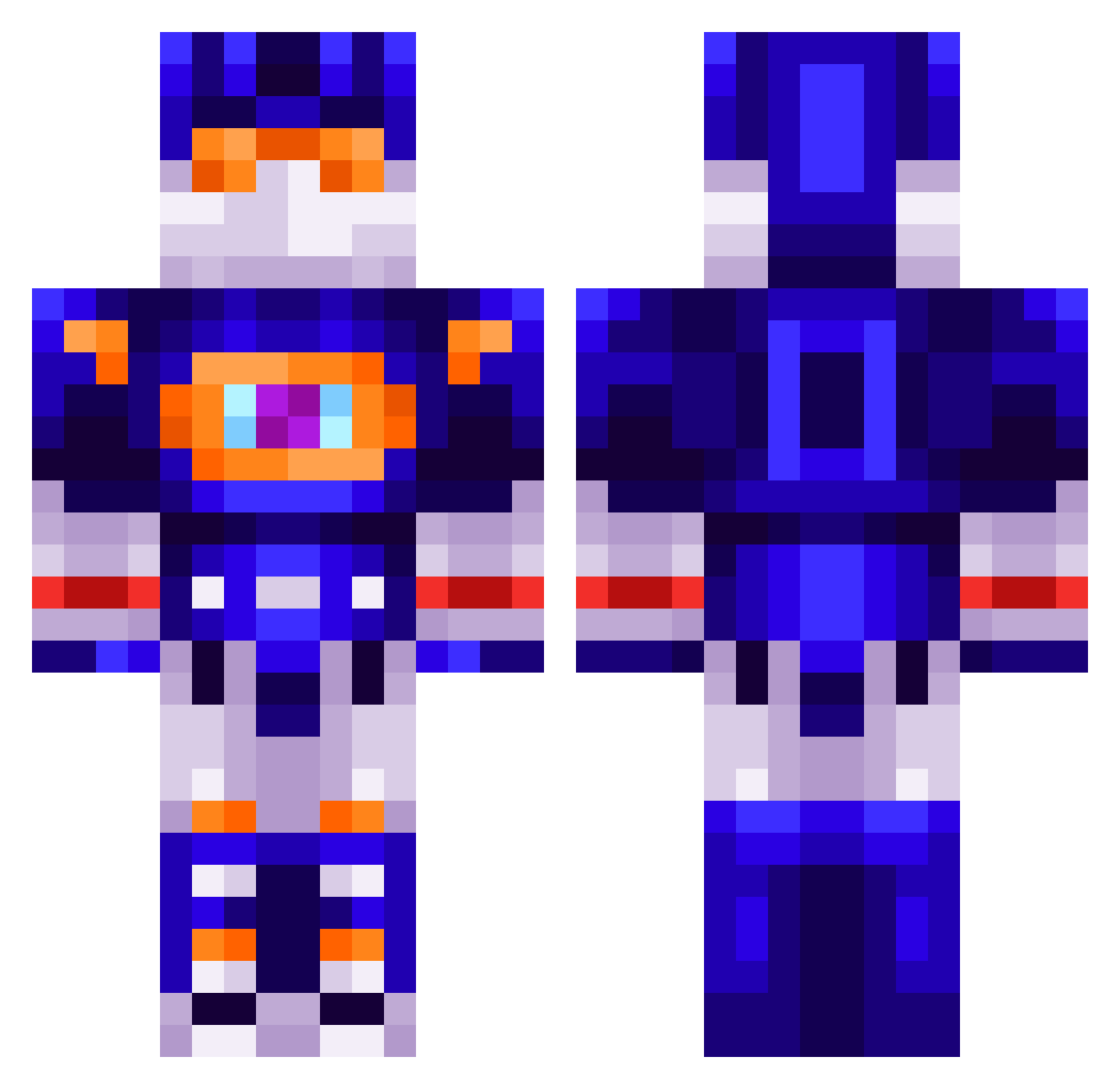 Rusty02 Minecraft skin, front and back view