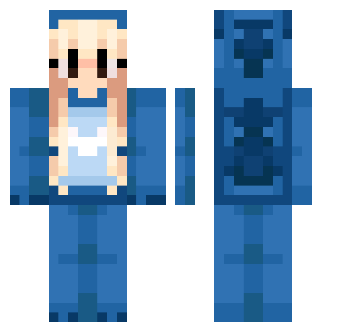 Wizern Minecraft skin, front and back view
