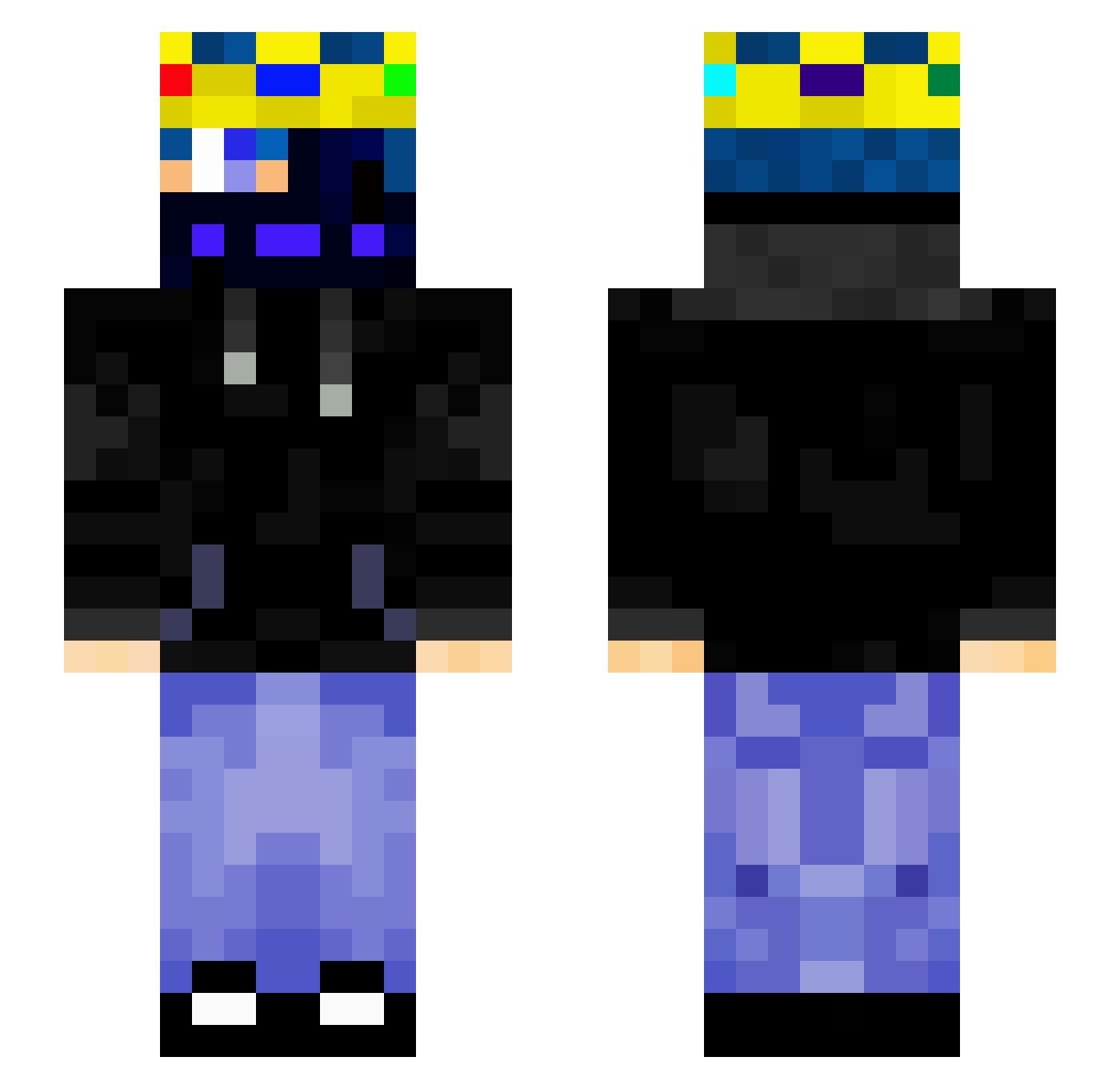 Wojak509 Minecraft skin, front and back view