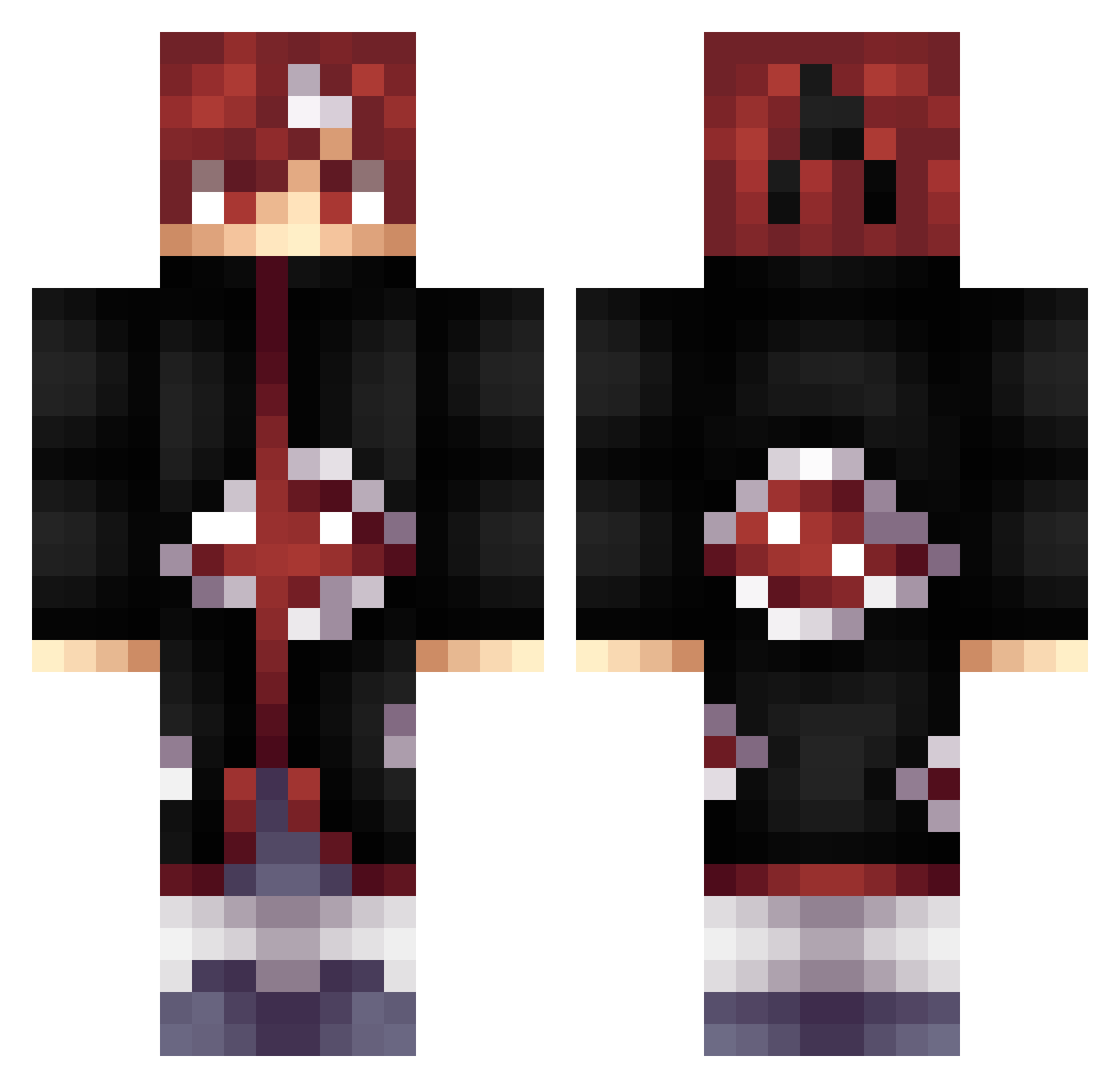 Shxringxn Minecraft skin, front and back view