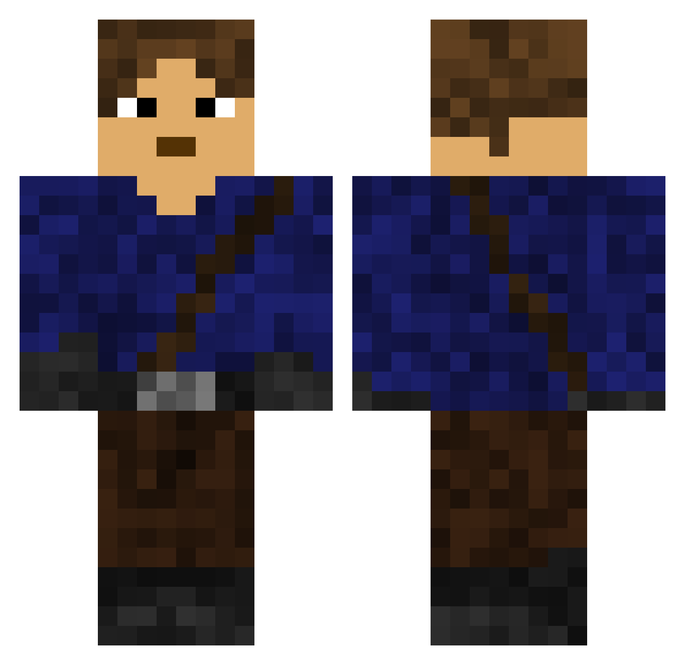 Z1llaMC Minecraft skin, front and back view