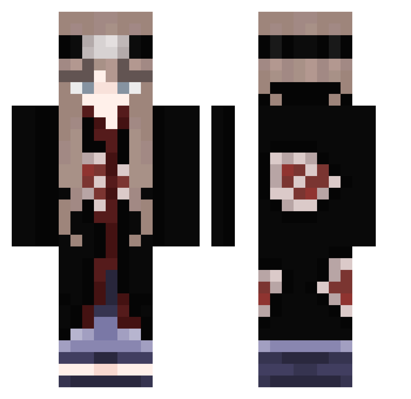 ruomiya Minecraft skin, front and back view